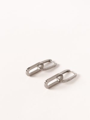 Teagan Double Hoop Earrings - Silver