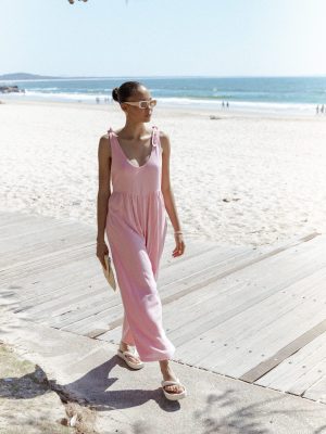 Ayla Linen Jumpsuit - Pale Pink