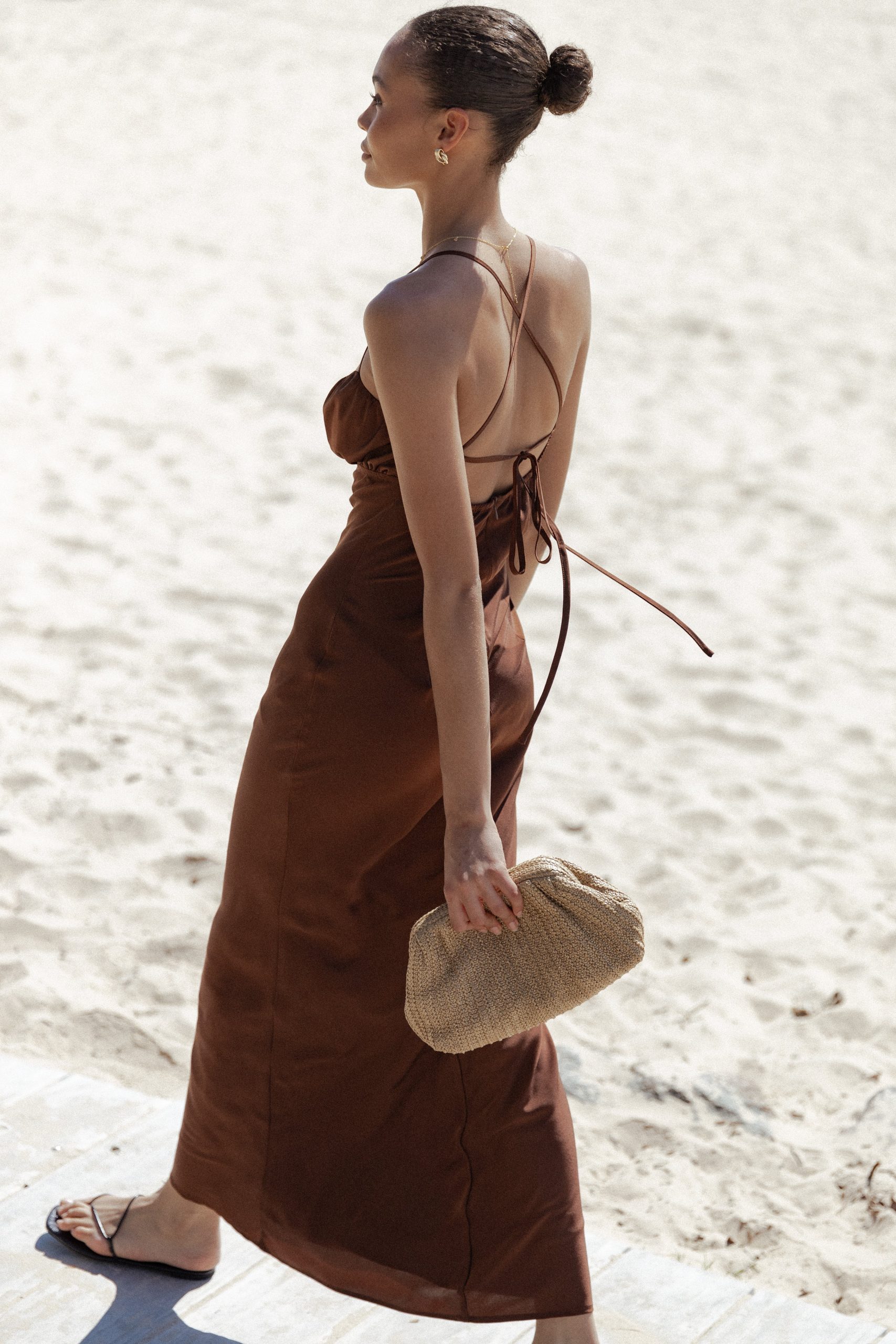 Amalia Maxi Dress - Chocolate - Image 3