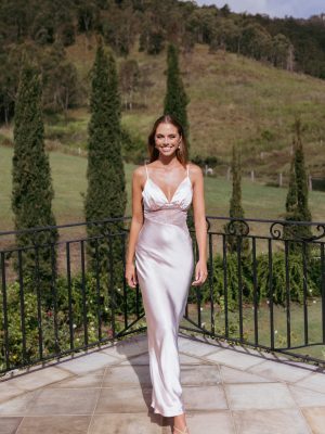 Milla Maxi Lace Dress - Pale Pink