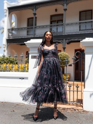 Floret Midi Dress - Dark Floral