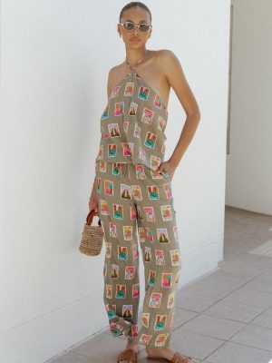 Hana Pants - Olive Print