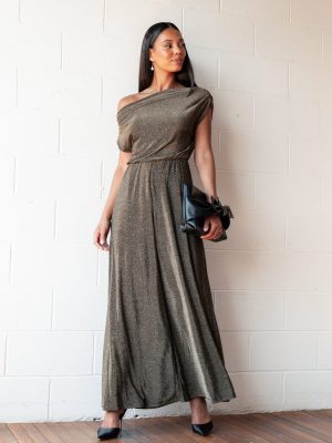 Noelle Jumpsuit - Gold Black