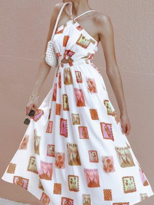 Madi Maxi Dress - White Multi