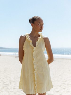 Cassandra Ruffle Mini Dress - Butter Yellow