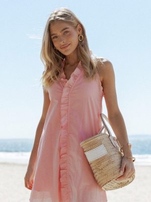 Cassandra Ruffle Mini Dress - Pale Pink