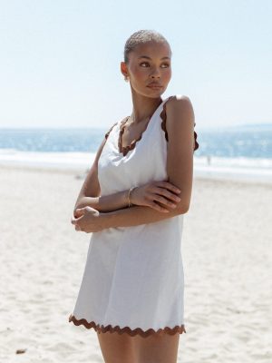 Calliope Mini Dress - White Tan