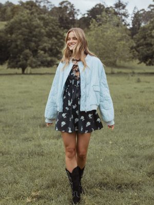 Keah Quilted Jacket - Blue