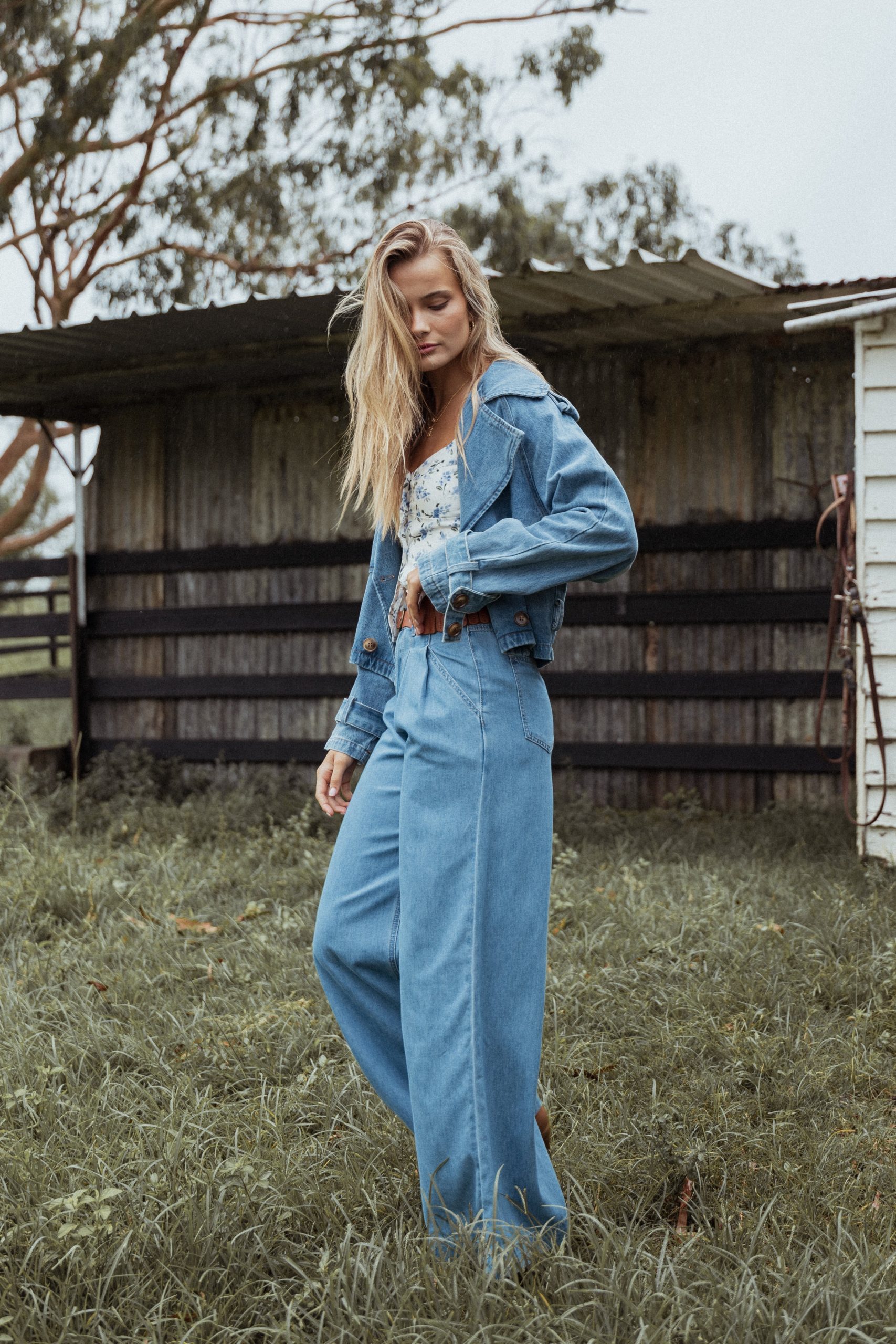 Westwood Waist Tie Denim Jacket - Denim - Image 2