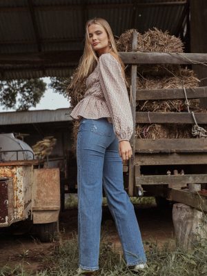 Jolene Wide Leg Jeans - Reflecting