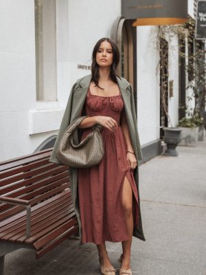 Sofie Midi Dress - Brick