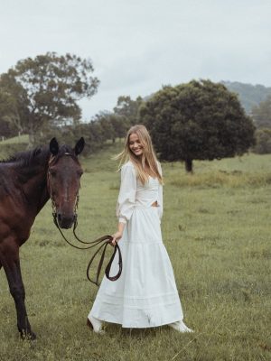 Darlia Tiered Maxi Skirt - White