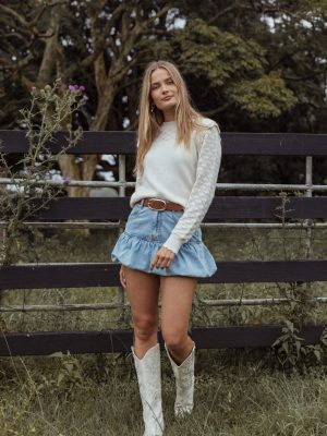 Fomi Denim Bubble Skirt - Medium Denim