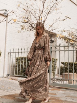 Anisa Maxi Dress - Olive Floral