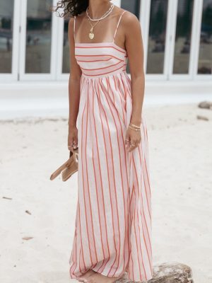Odessa Maxi Dress - Pink Stripe
