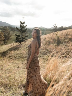 Fia Midi Dress - Tan Floral