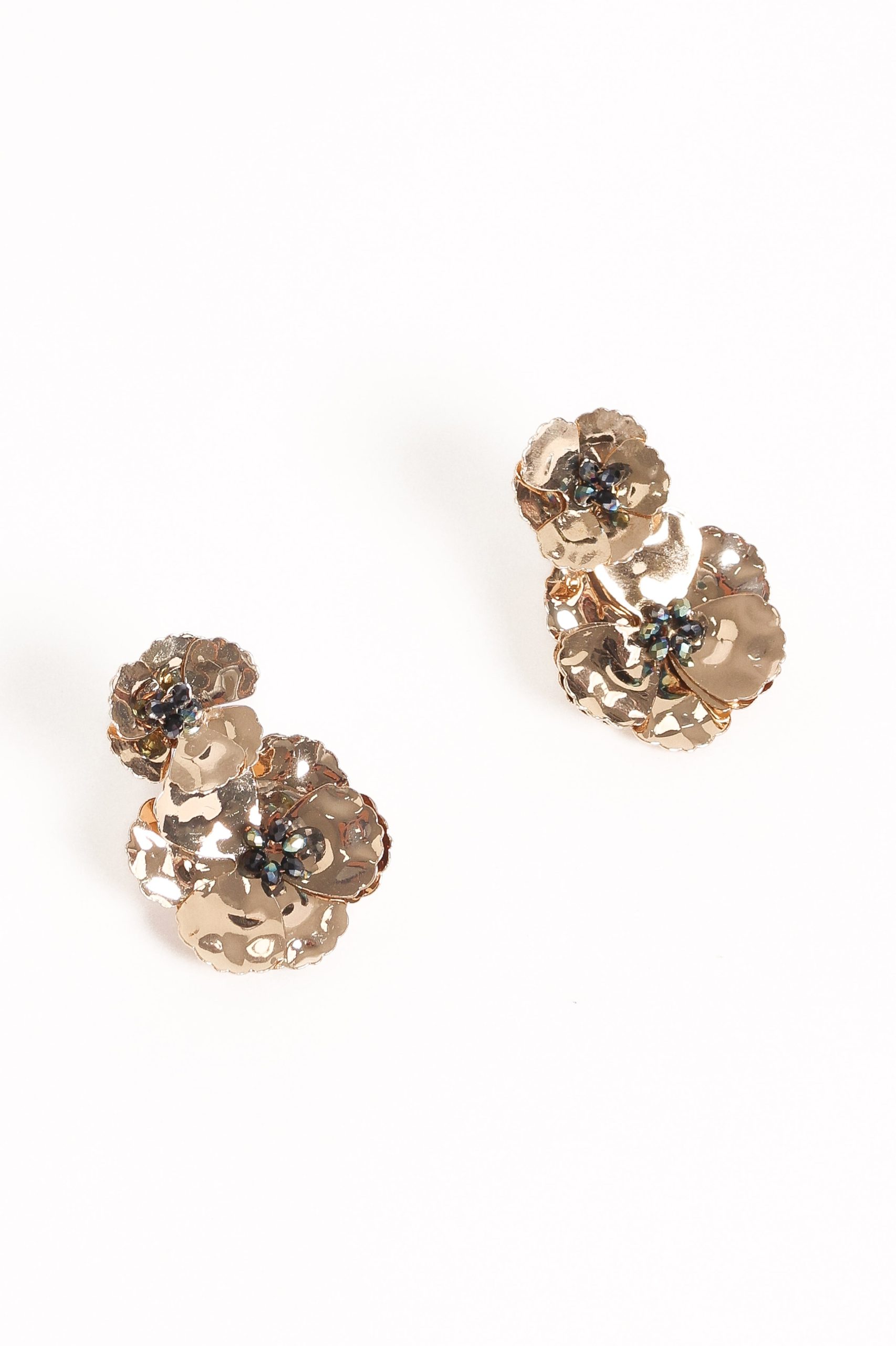 Evelina Flower Earrings - Gold - Image 2