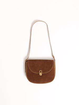 Rowena Crossbody Bag - Brown Suede
