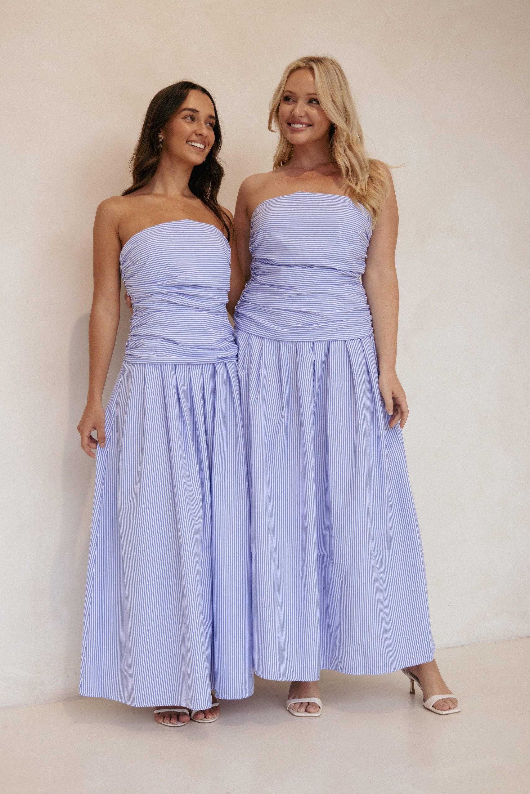 Avalee Strapless Maxi Dress - Blue Stripe - Image 8