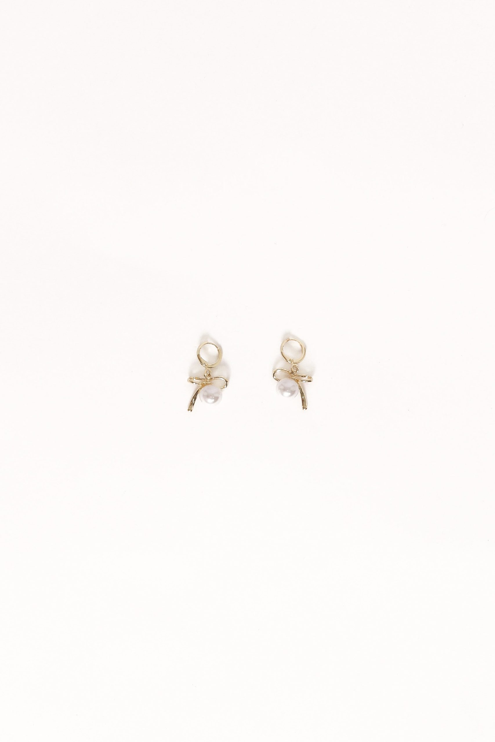 Louisa Bow Earrings - Gold/Pearl - Image 2