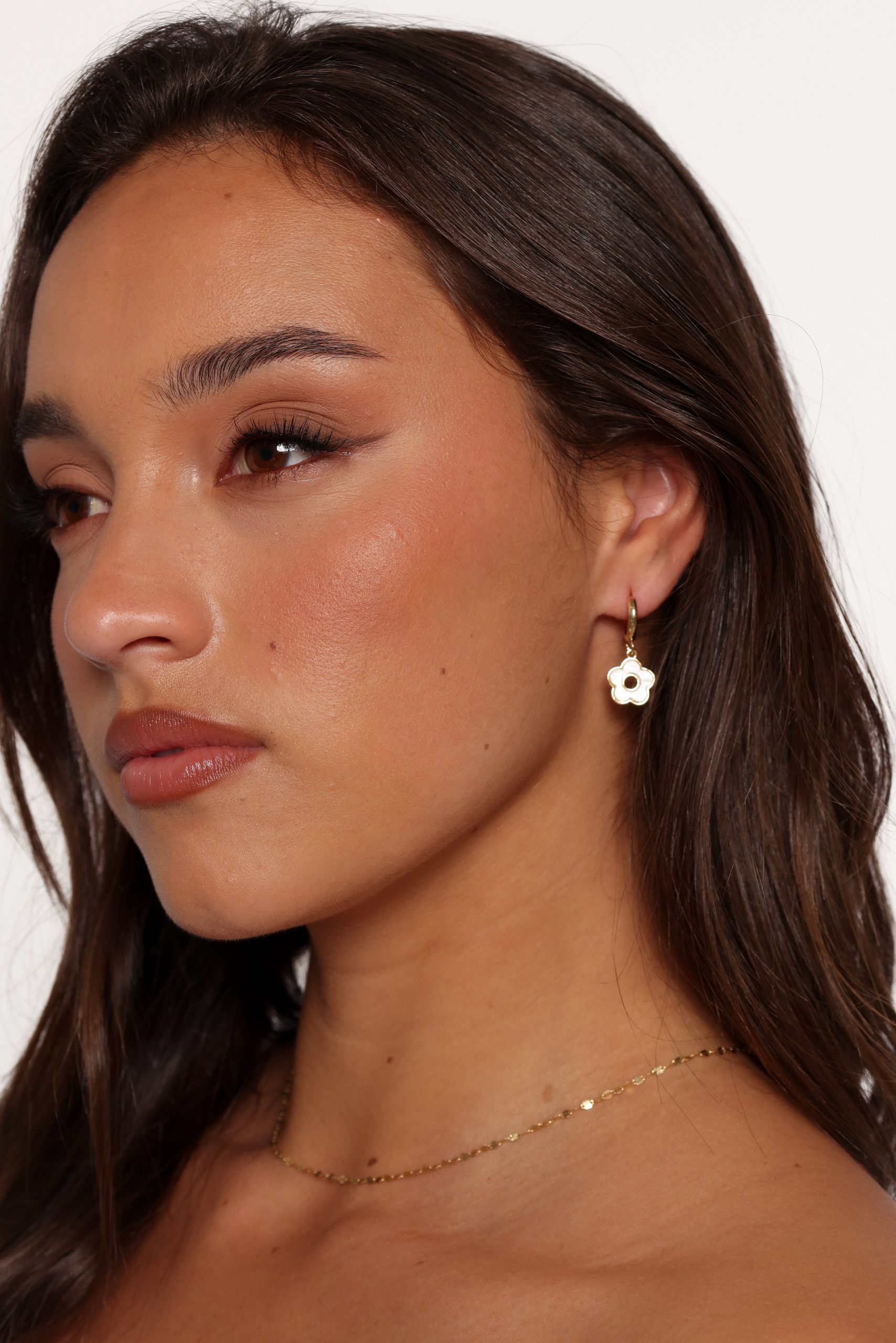 Marcella Flower Earrings - Gold - Image 2