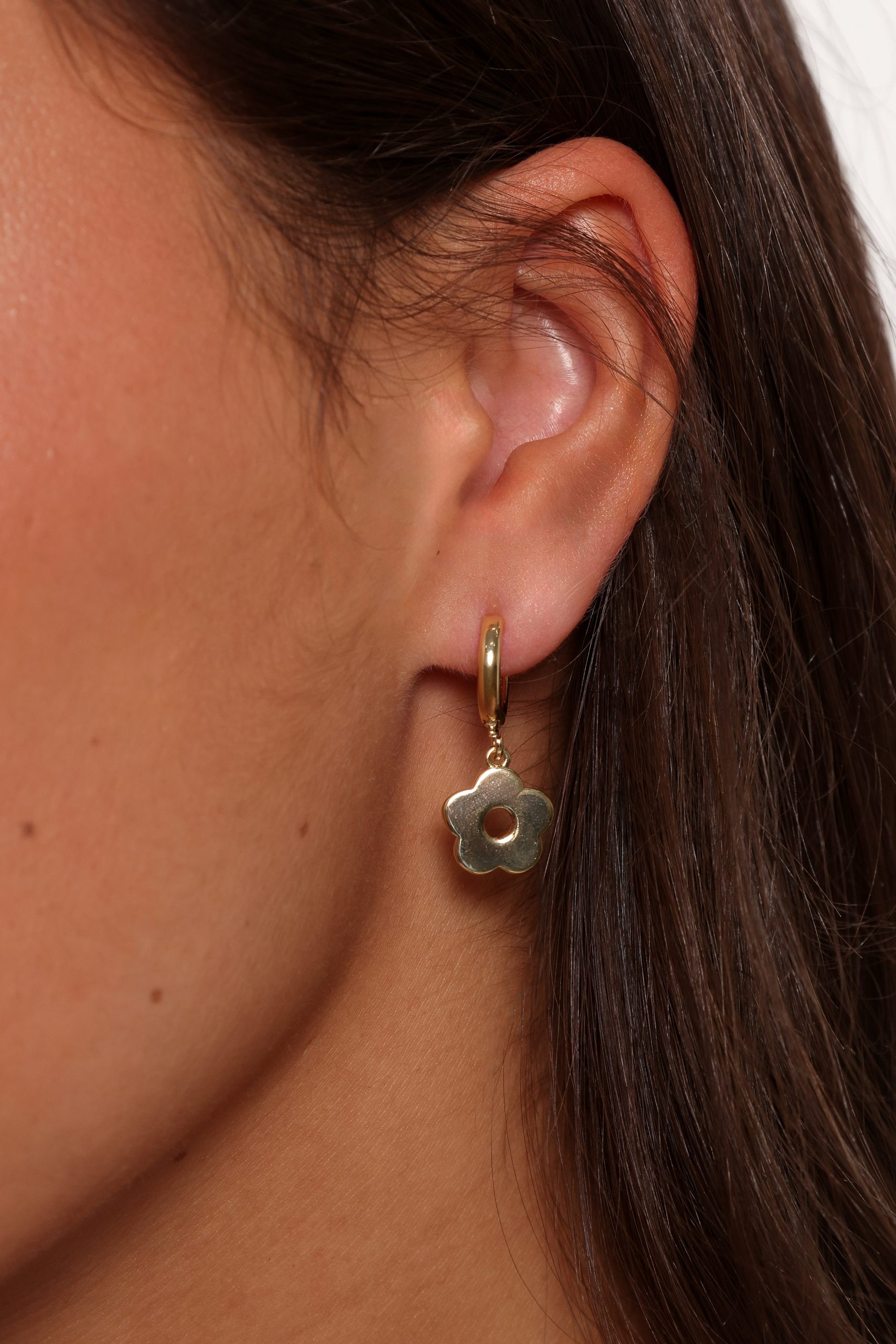 Marcella Flower Earrings - Gold - Image 3