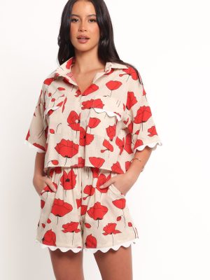 Sallio Short Set - Red Beige Poppy