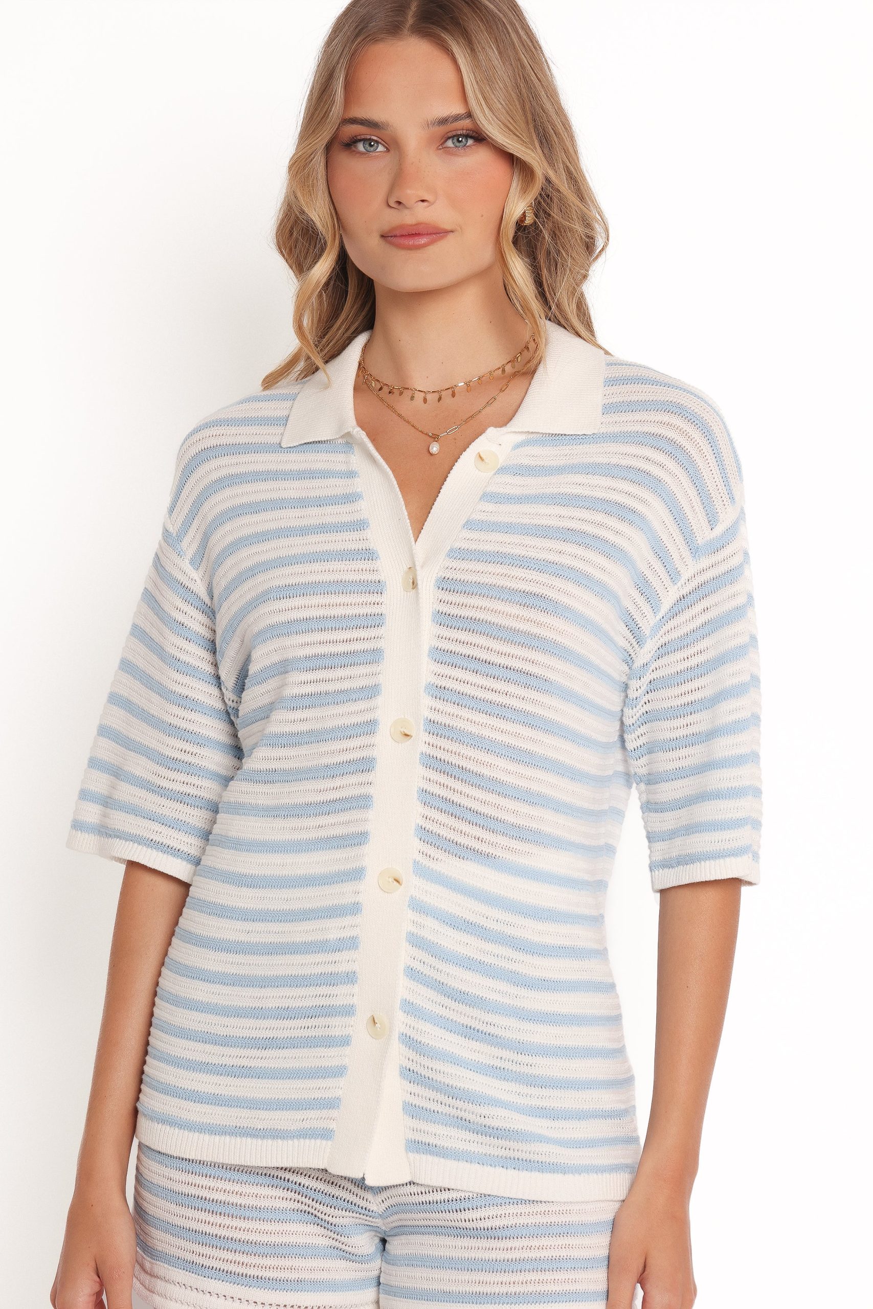 Cherie Knit Short - Cream Sky Blue - Image 7