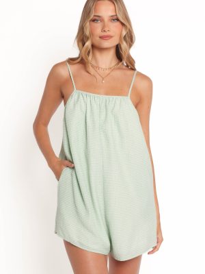 Neva Playsuit - Green Gingham