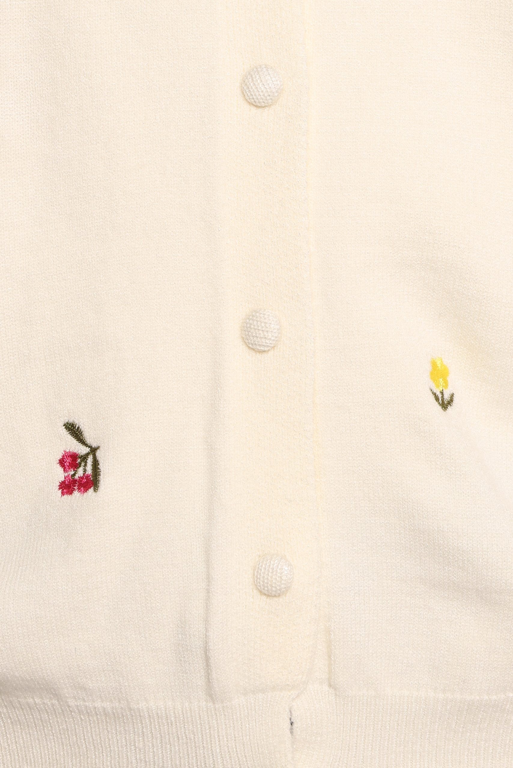 Millen Flower Embroidery Cardigan - Cream - Image 8