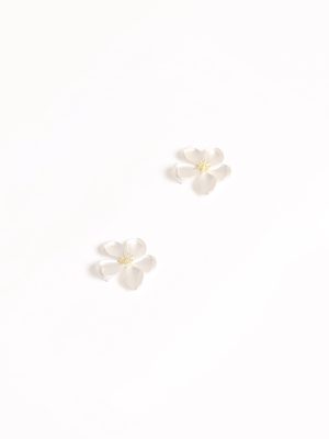 Gisella Flower Earrings - White