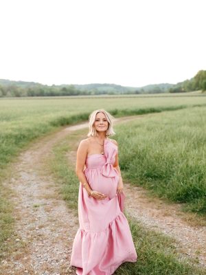 Betina Bow Front Maxi Dress - Dusty Rose
