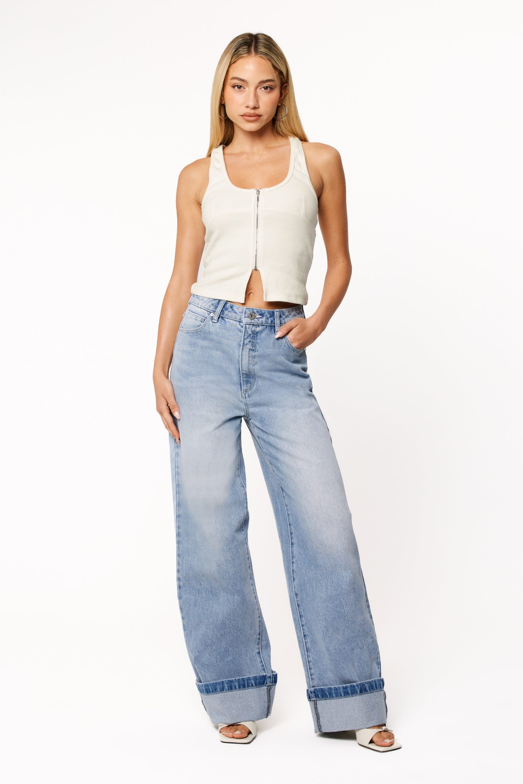 Abrand 94 High Wide Jeans - Jordan Worn Turn Up - Image 2
