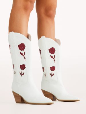 Arden Boot - White/Garnet