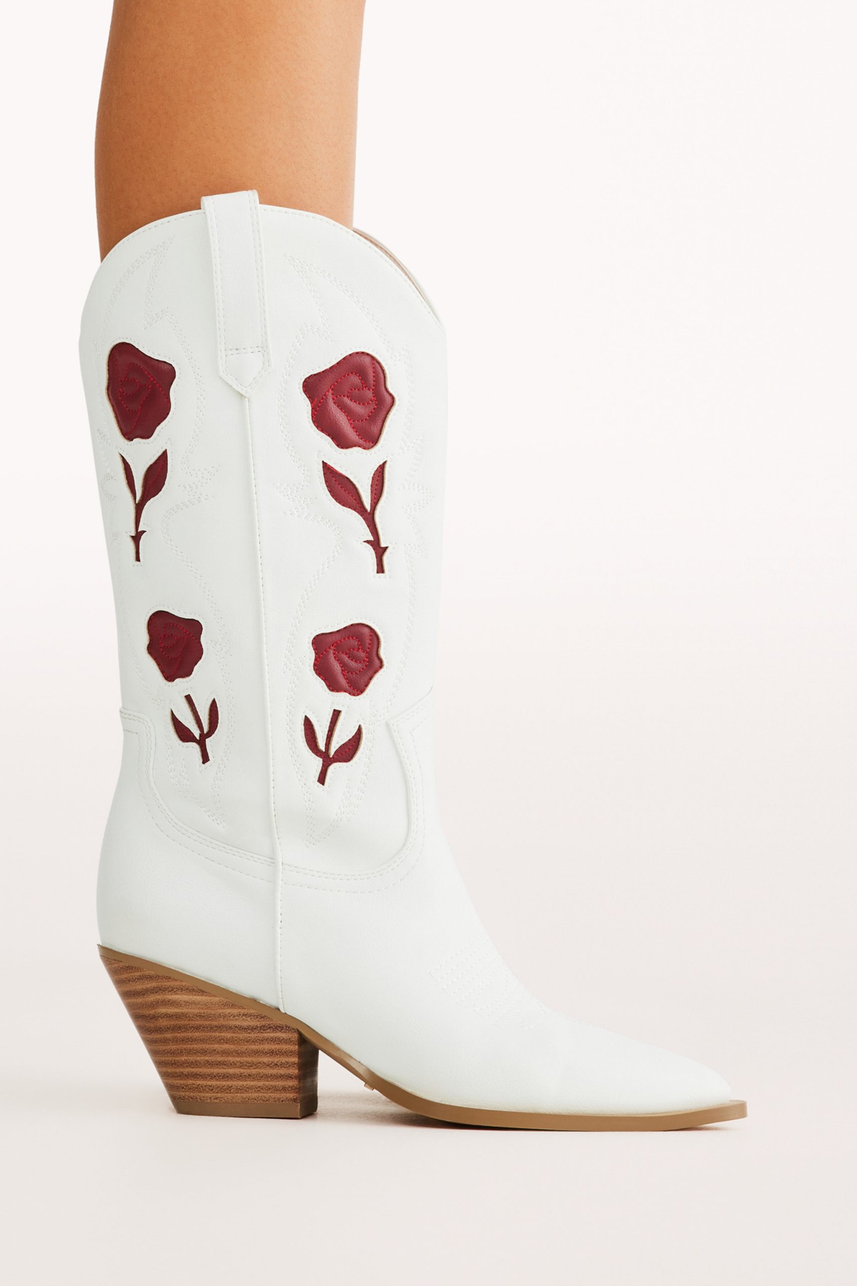 Arden Boot - White/Garnet - Image 2