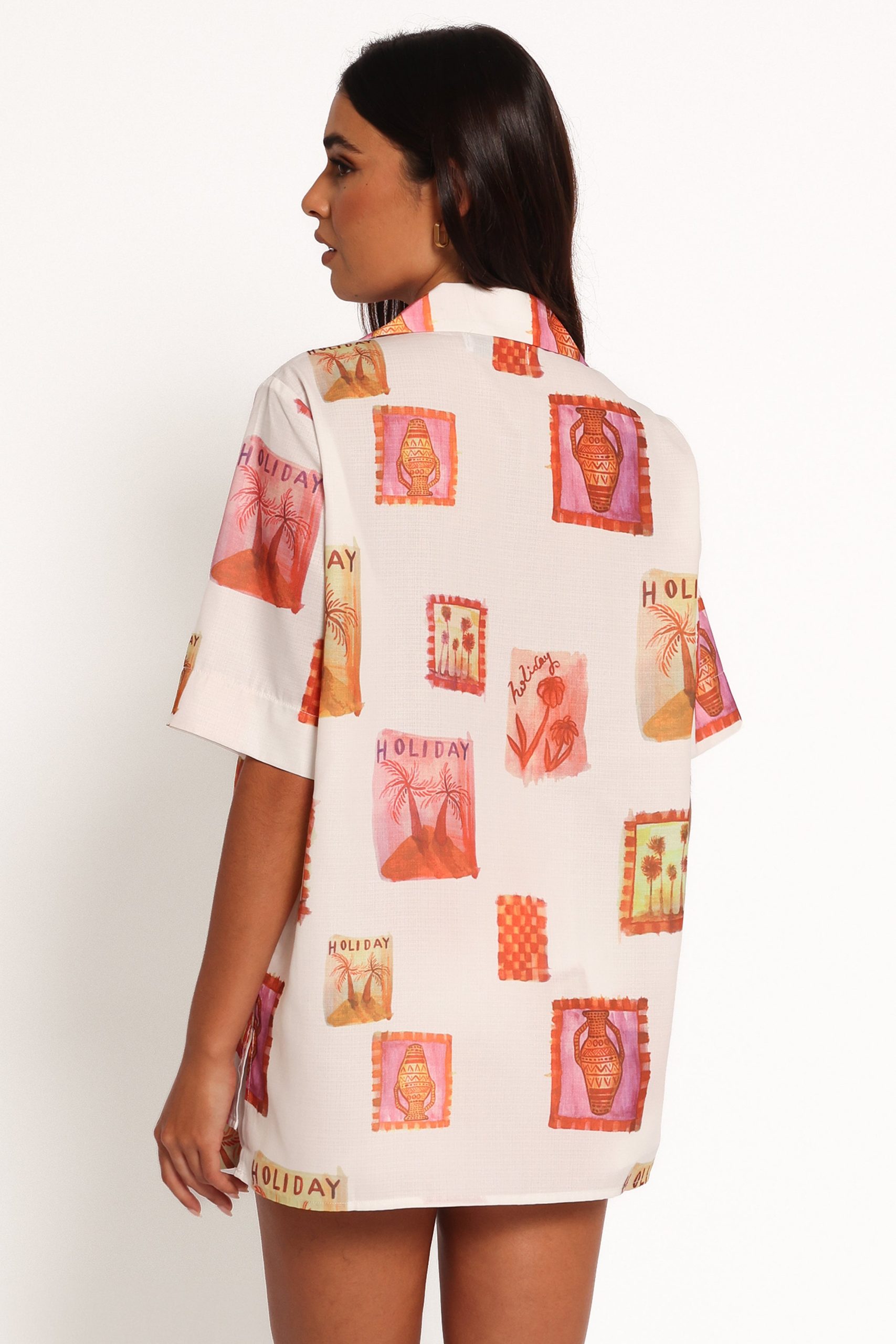 Aaliyah Tie Front Top - White Multi - Image 6