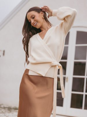 Abbey Ballet Wrap Cardigan - Cream