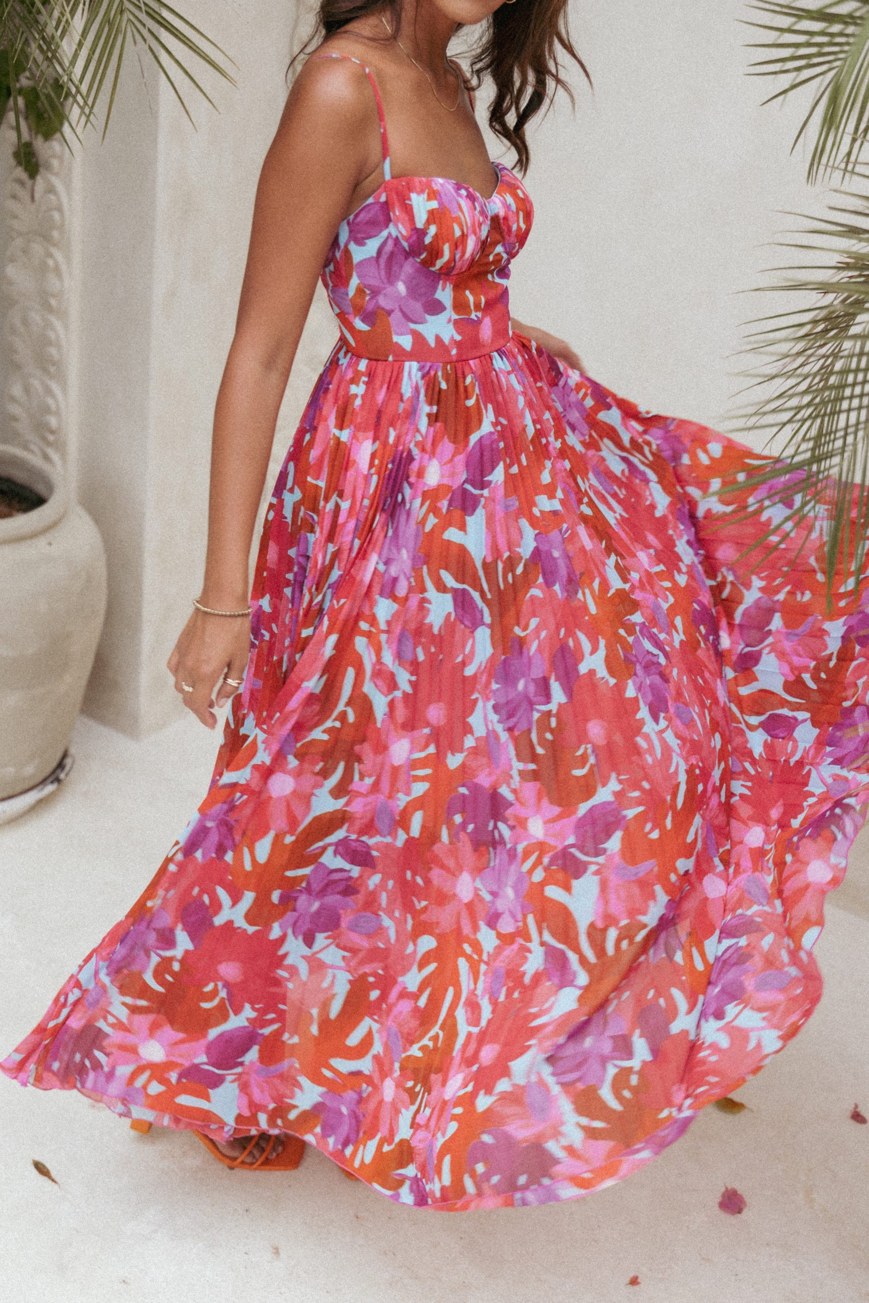 Achanti Pleated Maxi Dress - Pink Azalea - Image 7