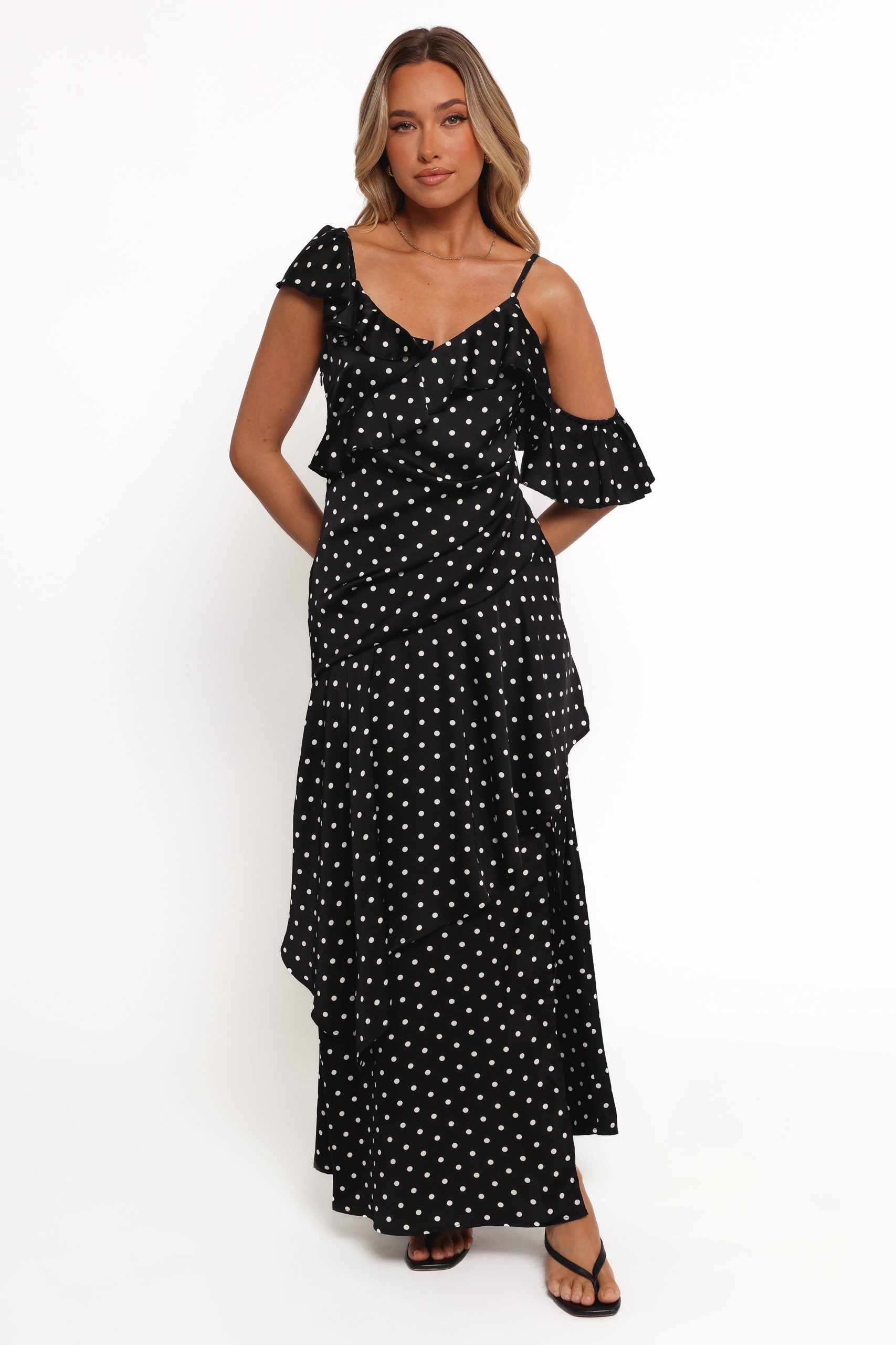 Adelina Maxi Dress - Black Polka Dot - Image 3