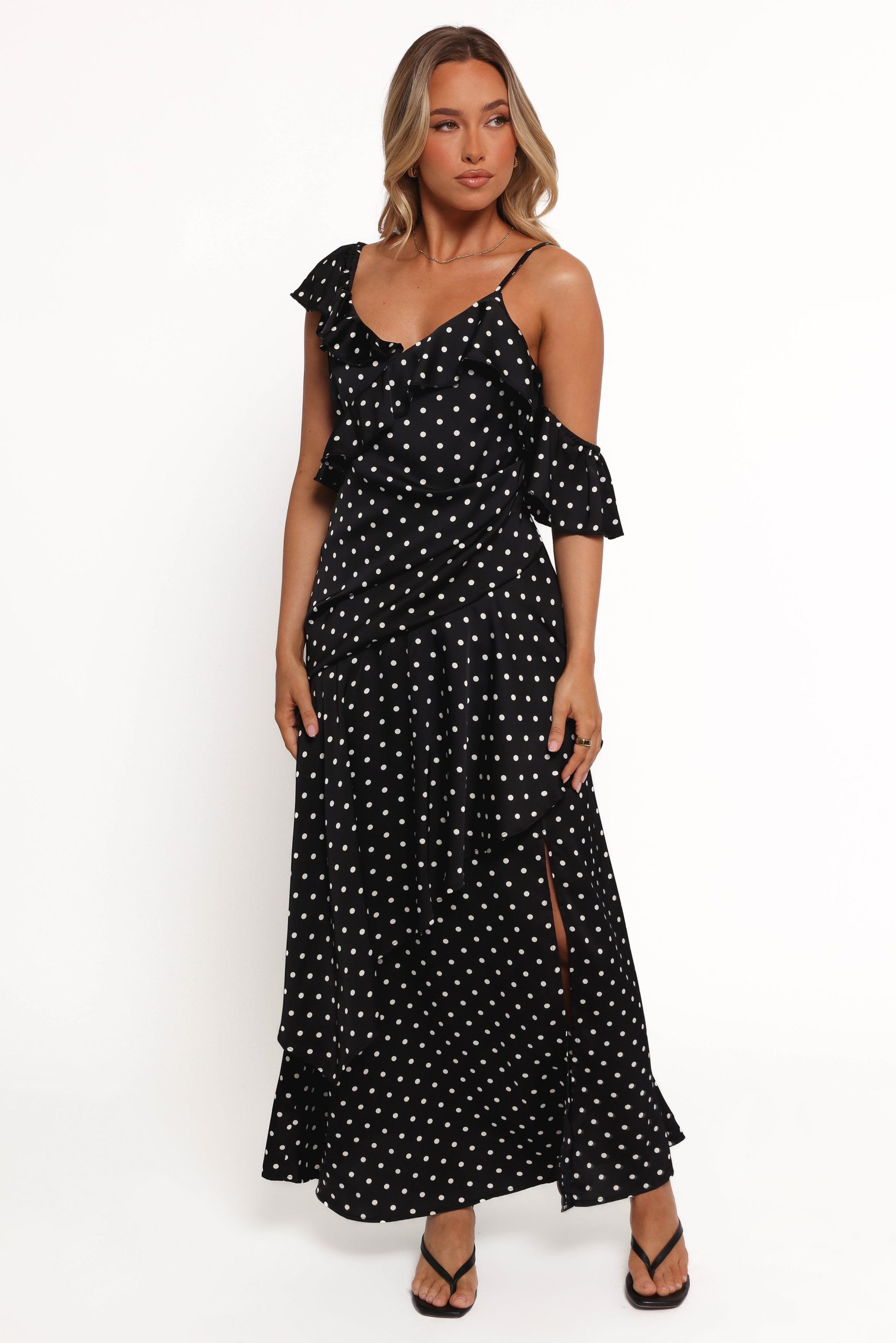 Adelina Maxi Dress - Black Polka Dot - Image 8