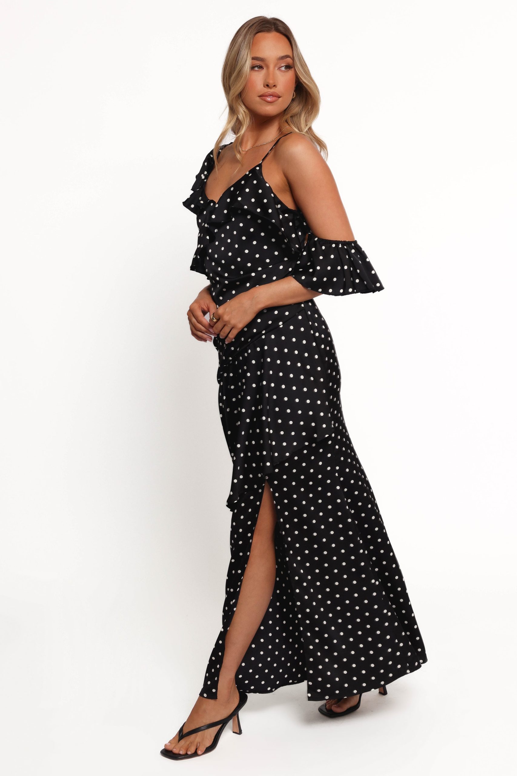 Adelina Maxi Dress - Black Polka Dot - Image 4
