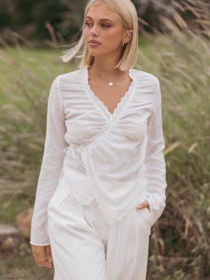 Adira Wrap Blouse - White