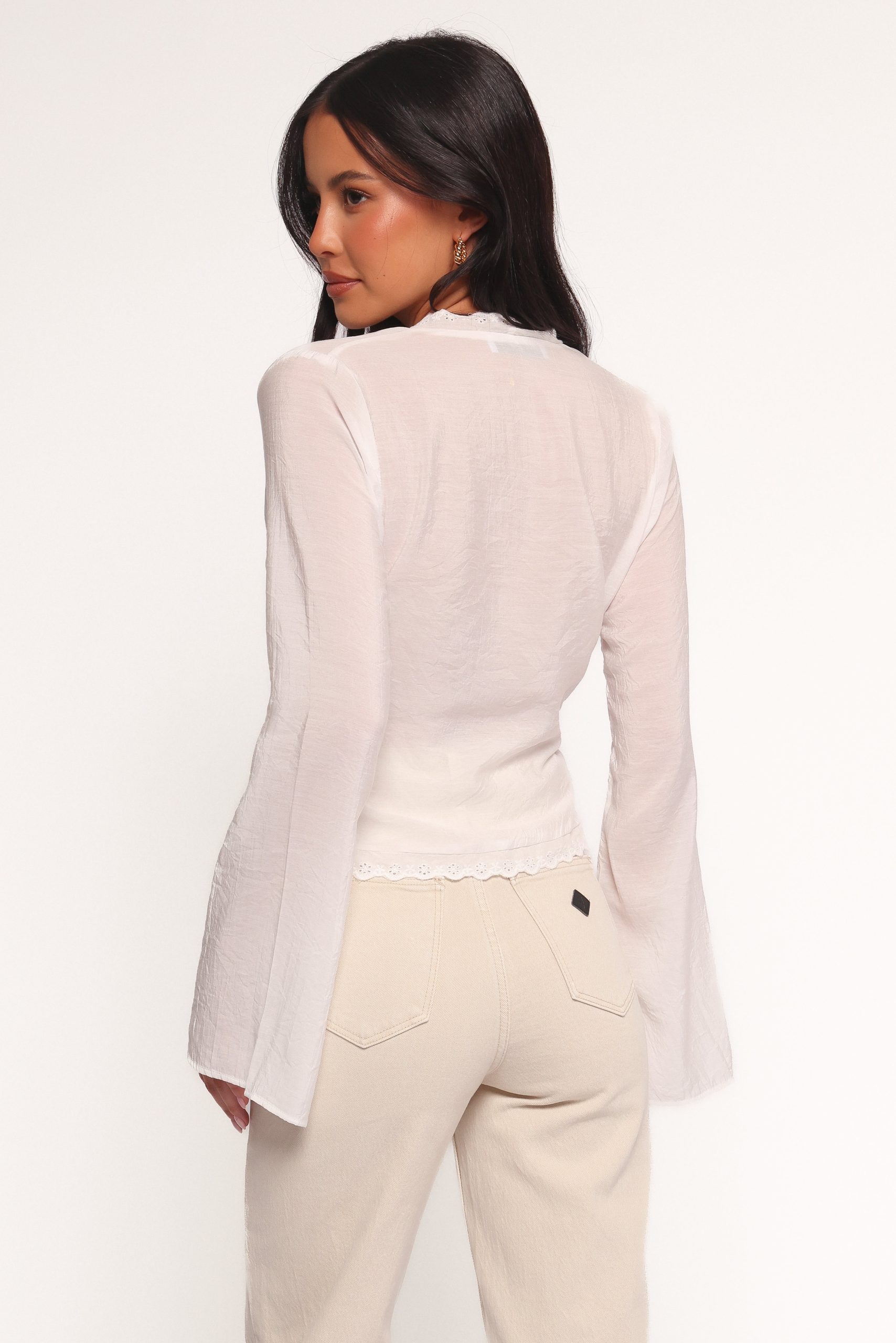 Adira Wrap Blouse - White - Image 6