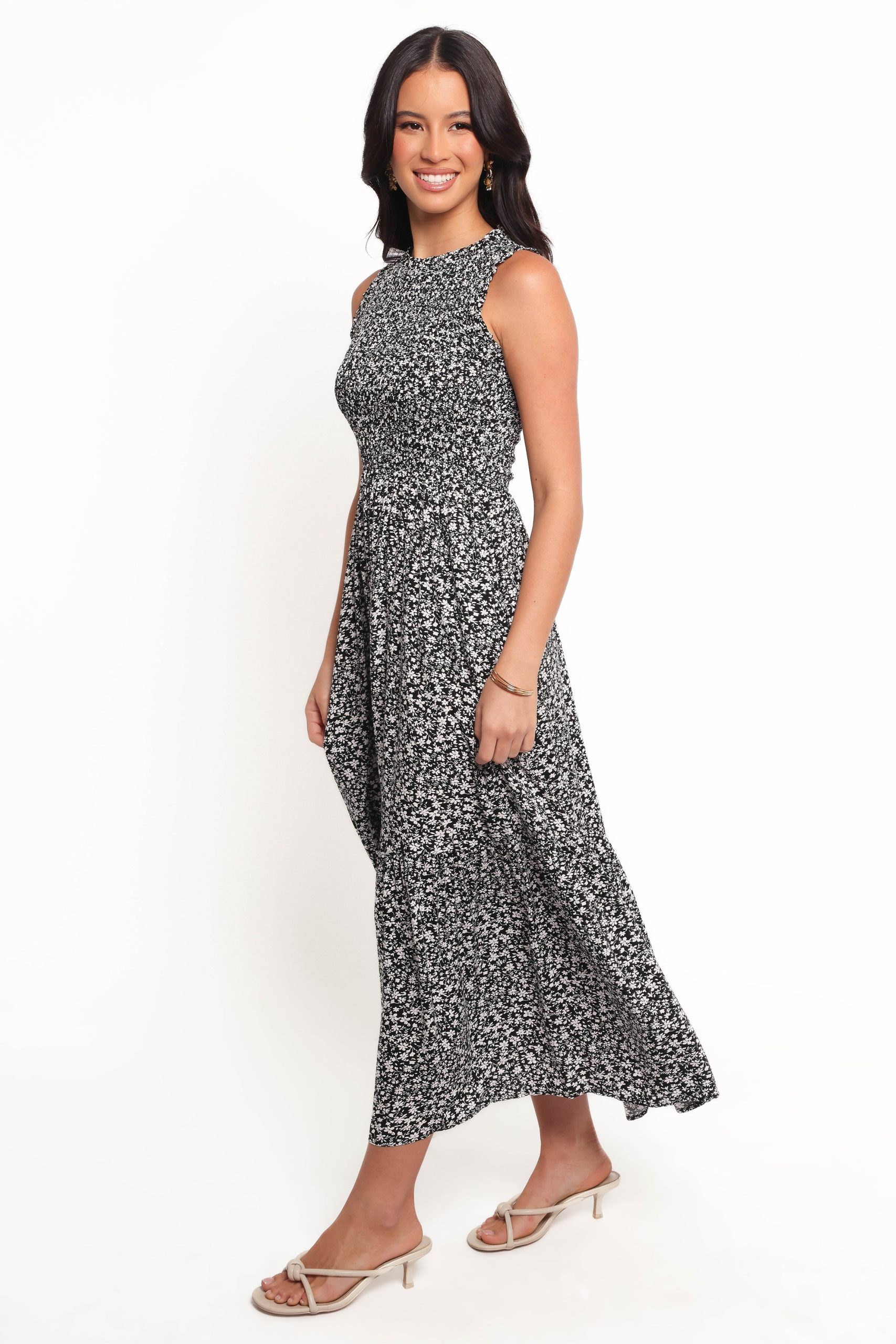 Agatha Midi Dress - Black Floral - Image 3