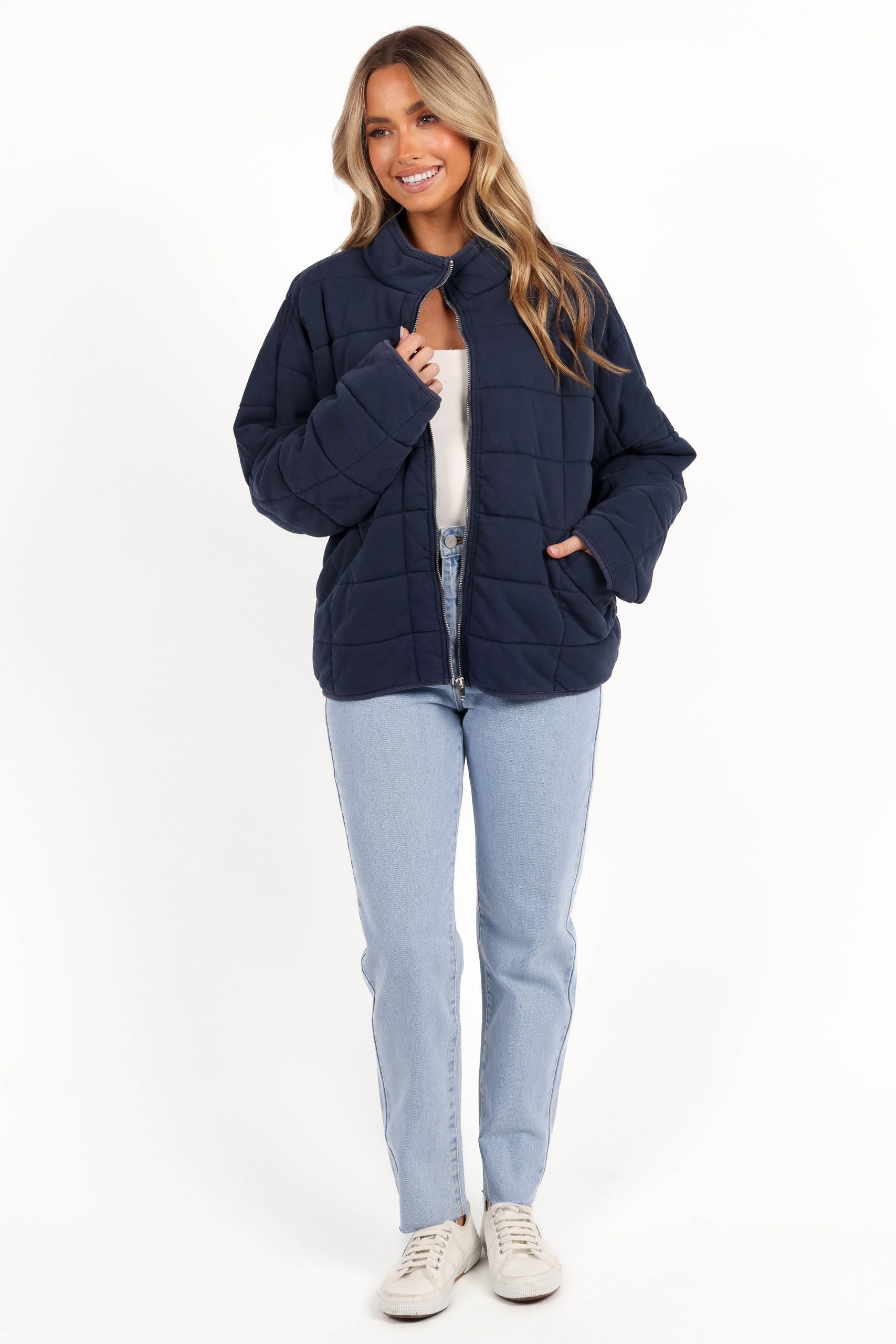 Alegra Quilted Jacket - Navy - Image 8