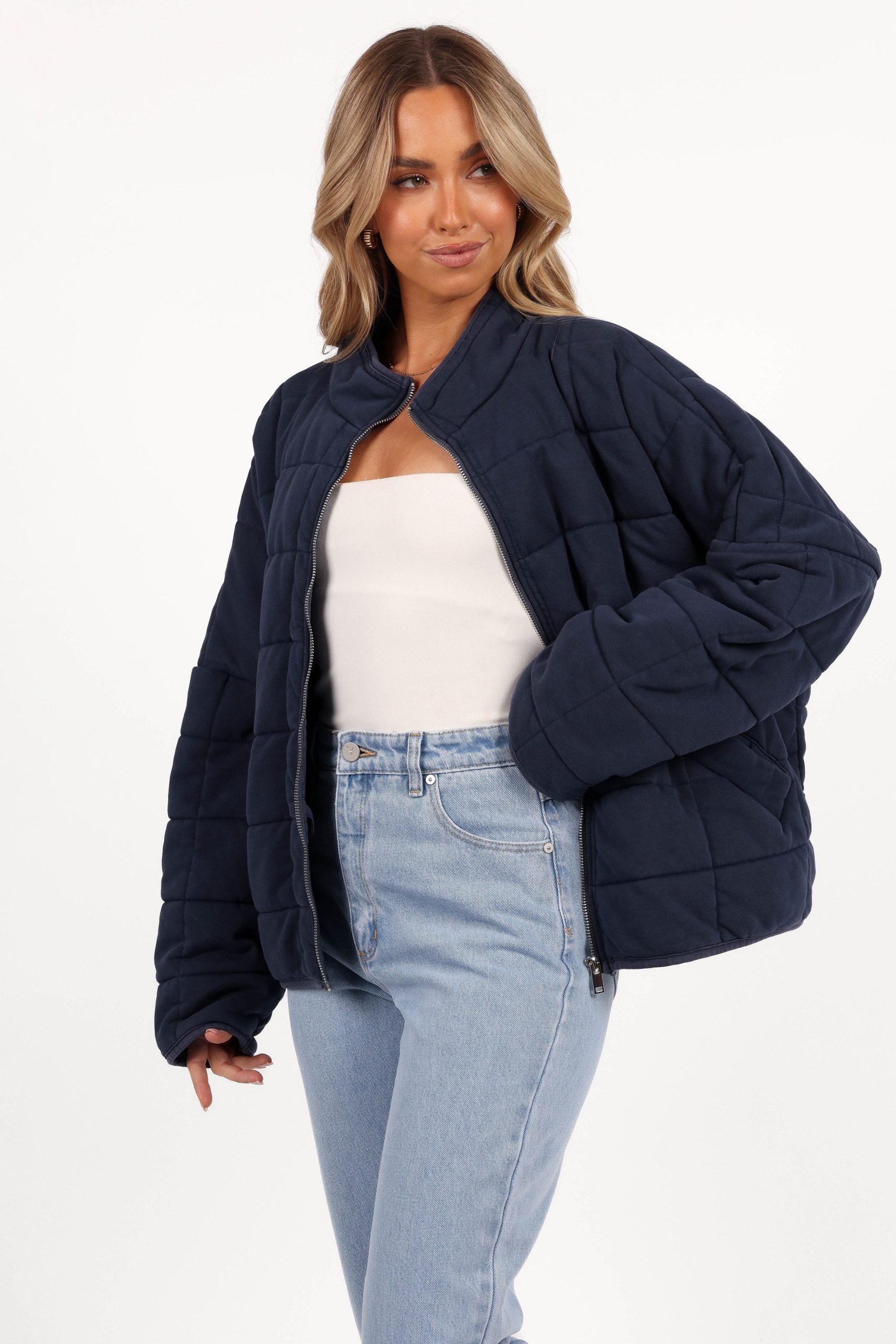 Alegra Quilted Jacket - Navy - Image 6