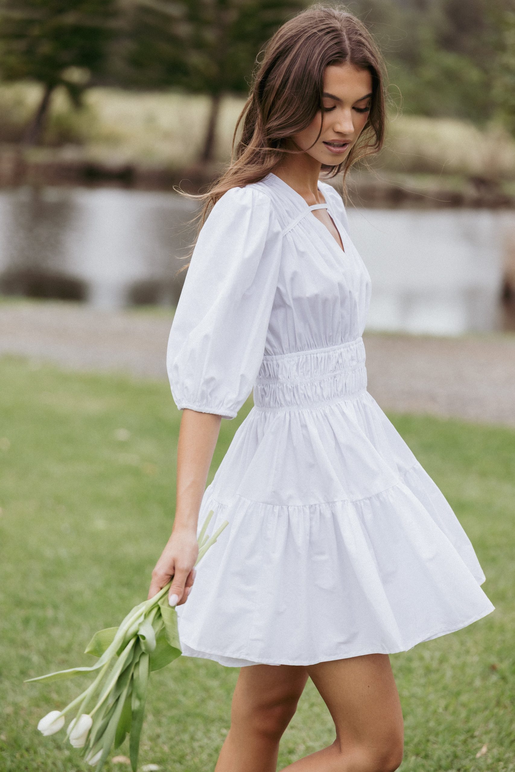 Alessia Mini Dress - White - Image 9