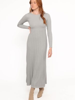 Alison Long Sleeve Maxi Dress - Grey