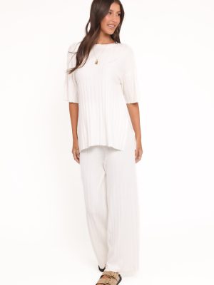 Alix Ribbed Knit Set - Cream