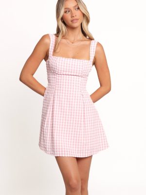 Althea Mini Dress - Pink Gingham
